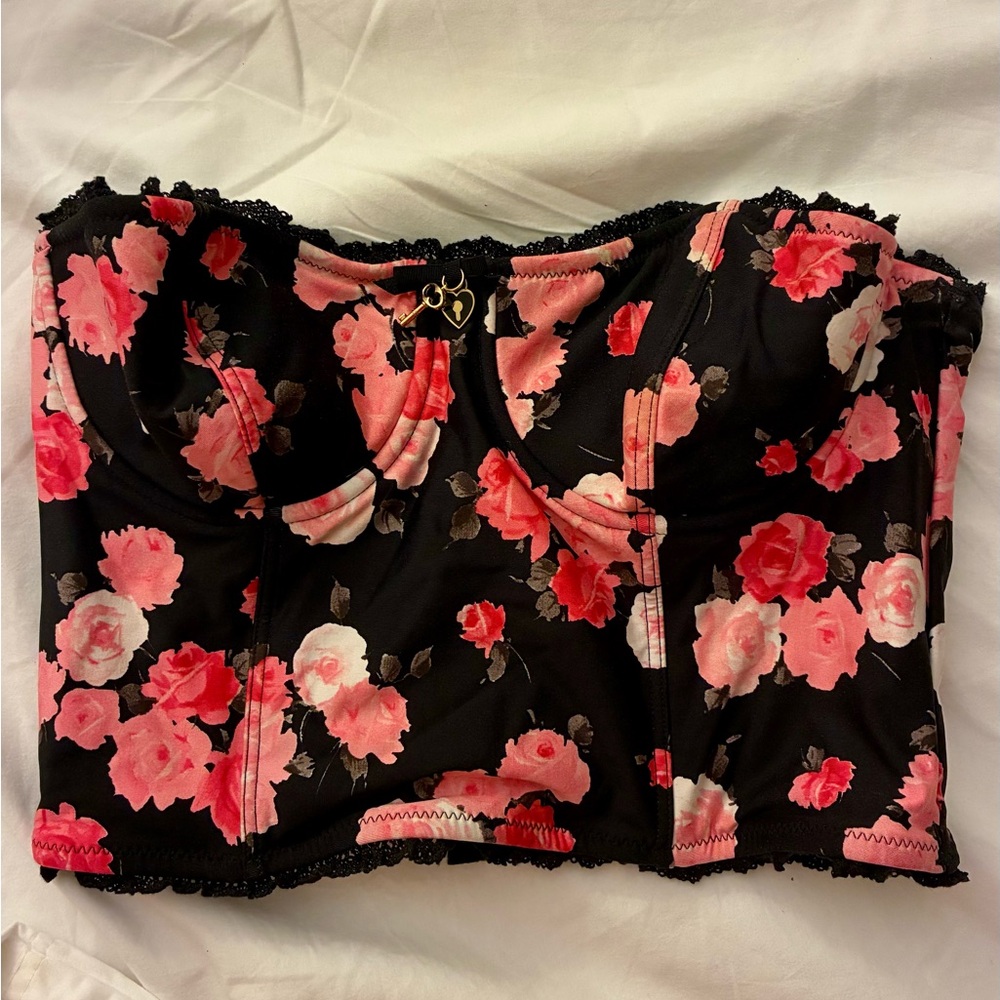 Juicy Couture Floral Bustier Swim Top